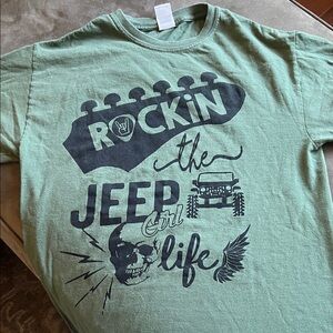 Green Jeep girl Graphic Tee